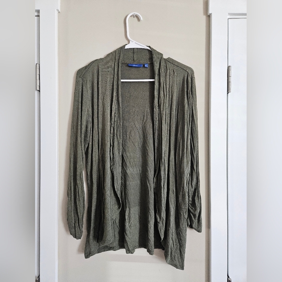 Apt. 9 Sweaters - Apt 9 army green dark soft thin office cardigan small lounge comfort long top